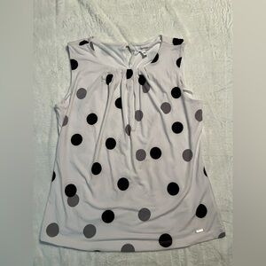 Calvin Klein Black and Gray Polka Dot Blouse